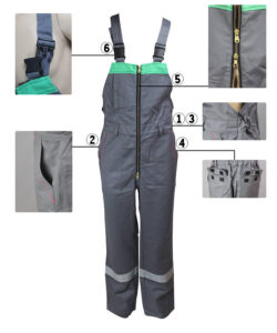 Gray Anti Chemical Liquid Bib Pants Details